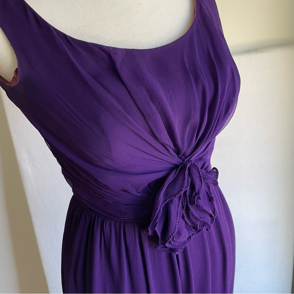 Vintage Purple Lined Crepe Formal Maxi Dress - Picture 2 of 14